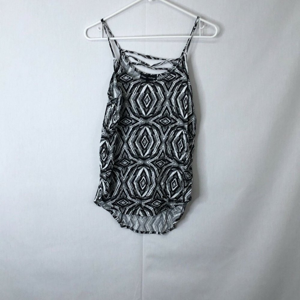 Mason+Mackenzie Womens Black Spaghetti Strap Sleeveless Camisole Top Size Large